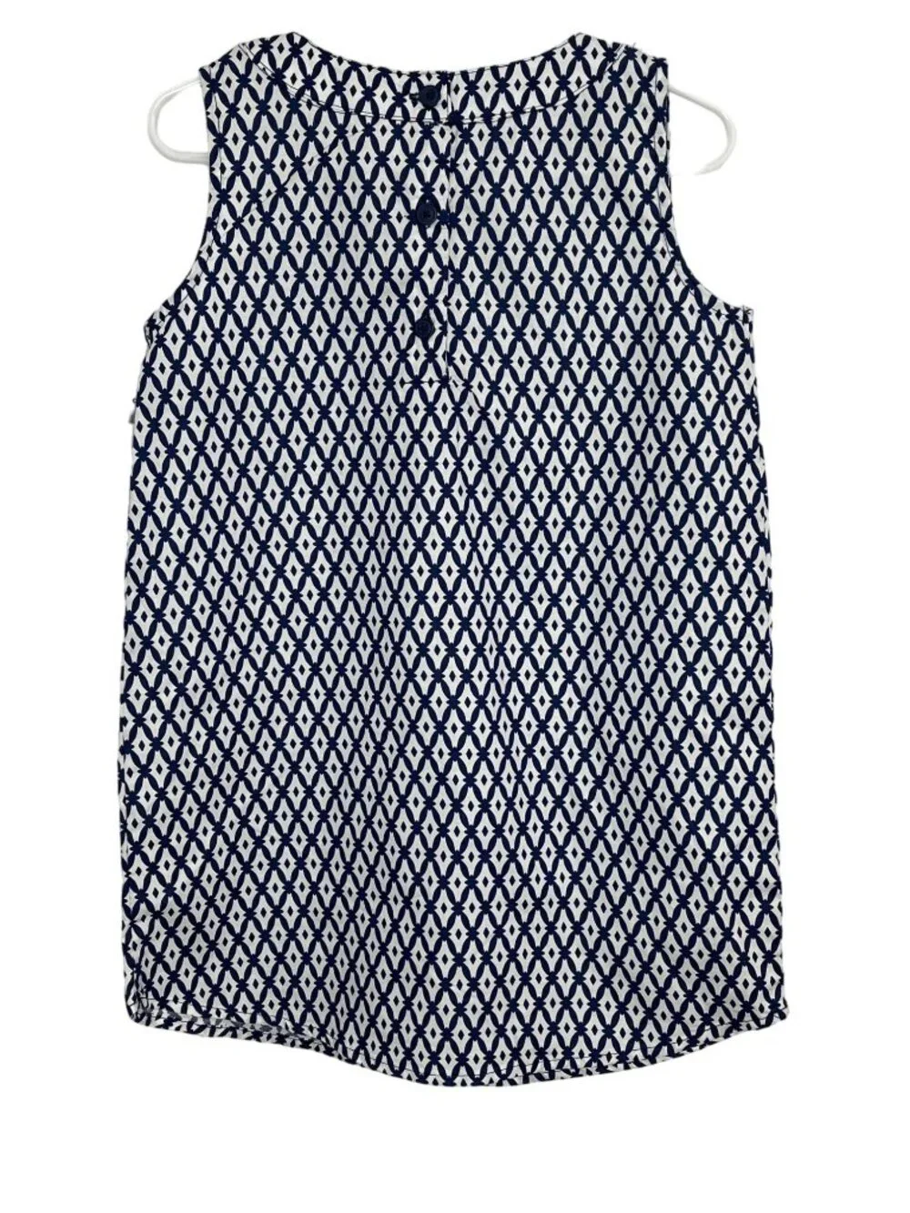 Carters Girls Dress Size 8 Blue White Print Sleeveless Cotton Summer NWT